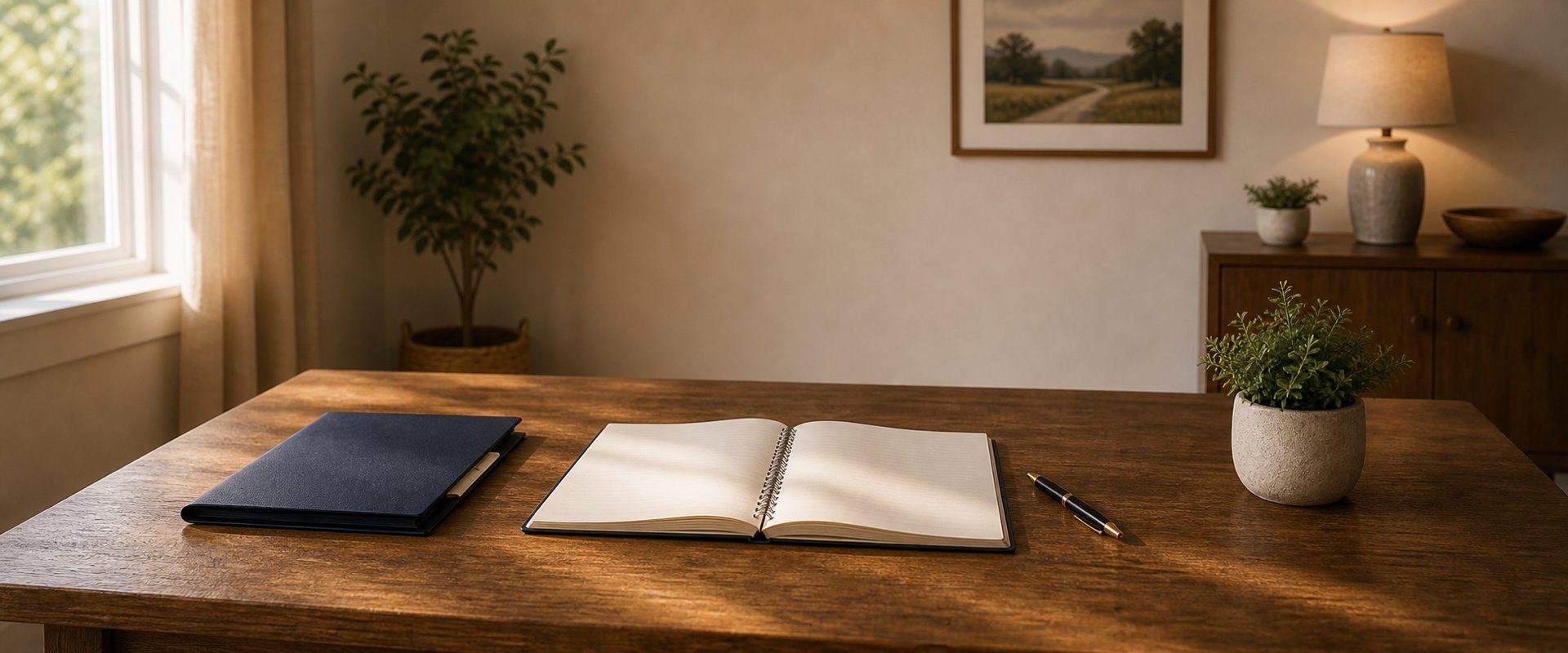 Adult at home reading bankruptcy information on a laptop while taking notes, empowering themselves with knowledge before contacting an attorney